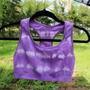 Champion Sports Bra Purple Tie Dye Medium Leisure